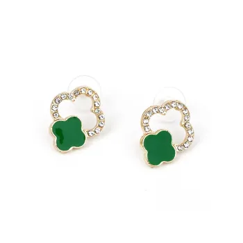 HYMAN KEVIN Enamel Synthetic Cubic Zirconia Copper Alloy Stud Earrings Women's
