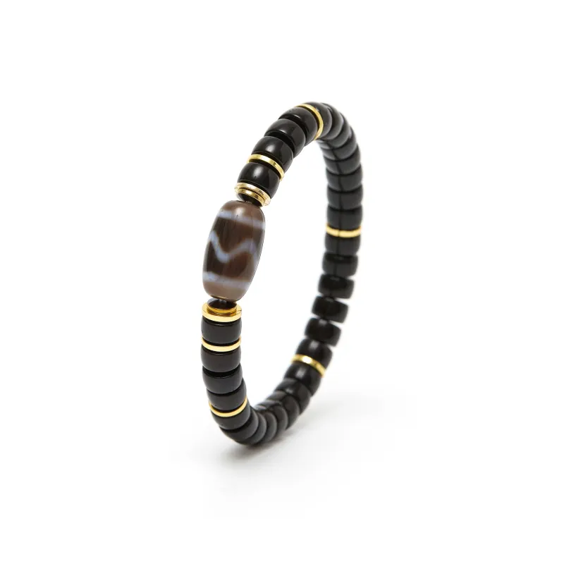 Bluish Reverie Coconut Shell Beads Bracelets Unisex-3