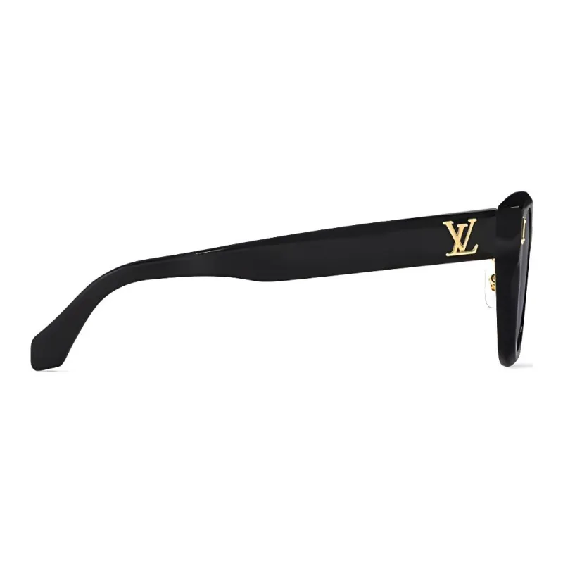 LOUIS VUITTON Injection Molding Irregular Shape Sunglasses Unisex Black-3