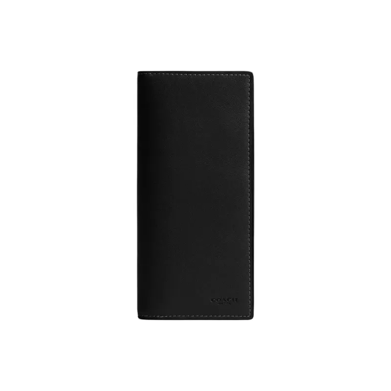 COACH Breast Natural Grain Leather Wallet Mini Men's Black-0