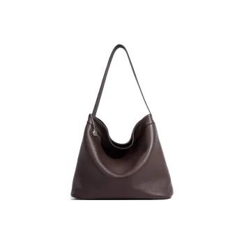 COURONNE Top Grain Cow Leather Shoulder Bag Tubas Women's Matte Dark Brown