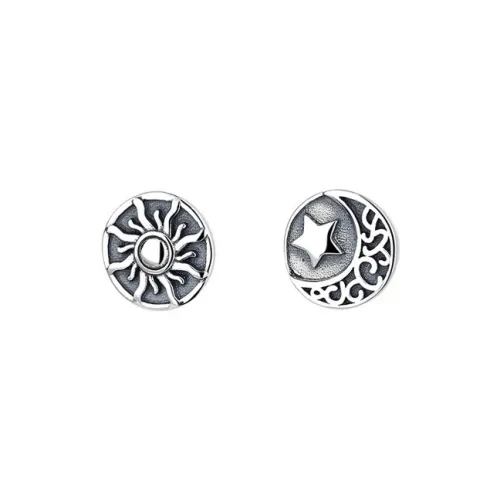 ETAHLOVE S925 Silver Stud Earrings Unisex Anniversary Surprise Gift For Boyfriend And Girlfriend's Birthday