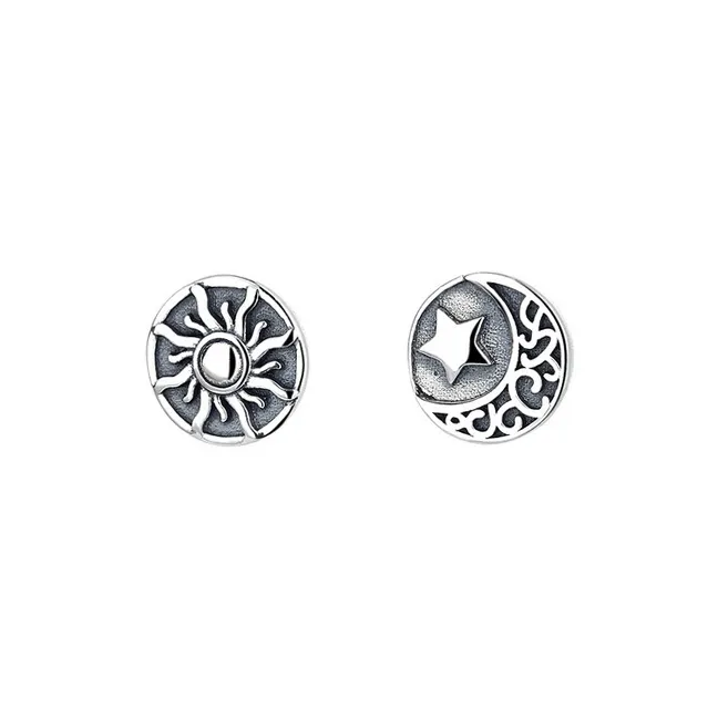 ETAHLOVE S925 Silver Stud Earrings Unisex Anniversary Surprise Gift For Boyfriend And Girlfriend's Birthday-0