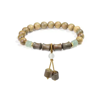 PUTUOSHANWENCHUANG Green Sandalwood Bracelets Unisex