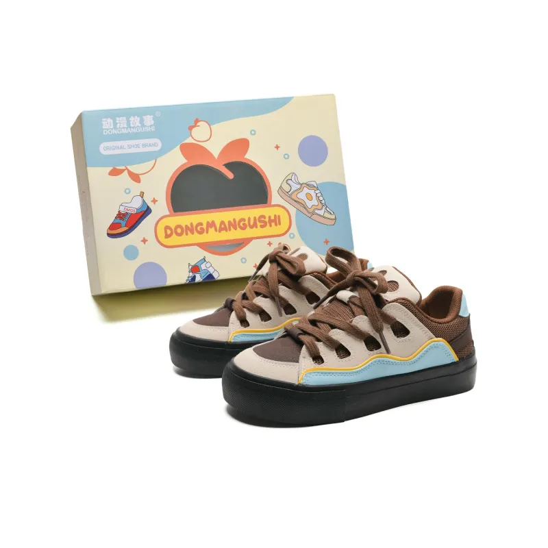 Anime Story Slip Resistant, Abrasion Resistant, Lightweight, Breathable Low Top Skateboard Shoes Women's Mint Chocolate-10