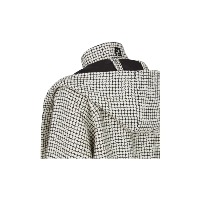 FENDI Detachable Hood Checked Parka-3