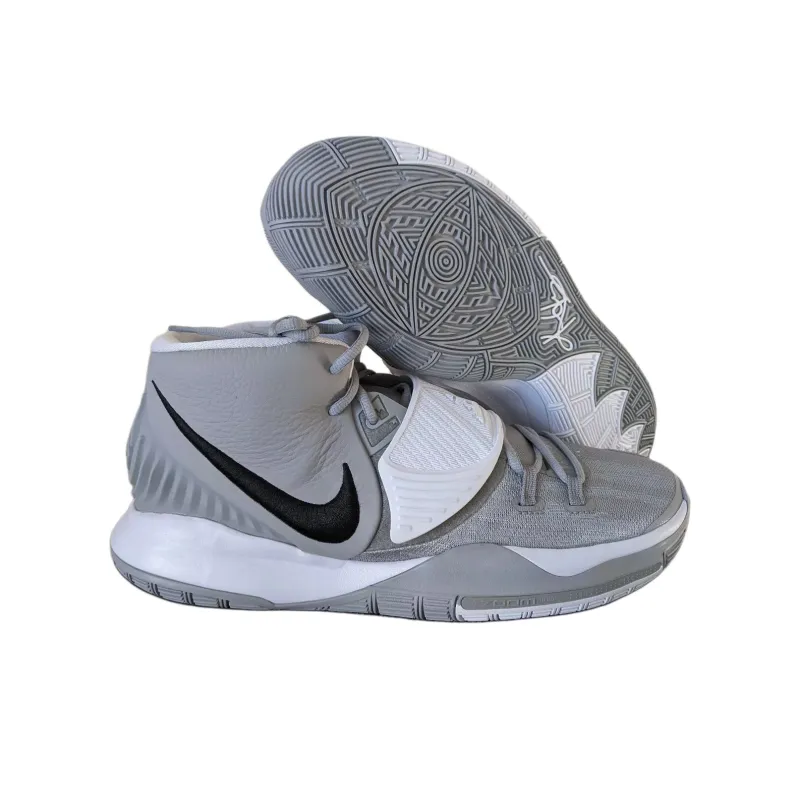 Nike Kyrie 6 Anti-Slip Wear-Resistant Mid-Top Basketball Shoes Men's Silver Gray-3