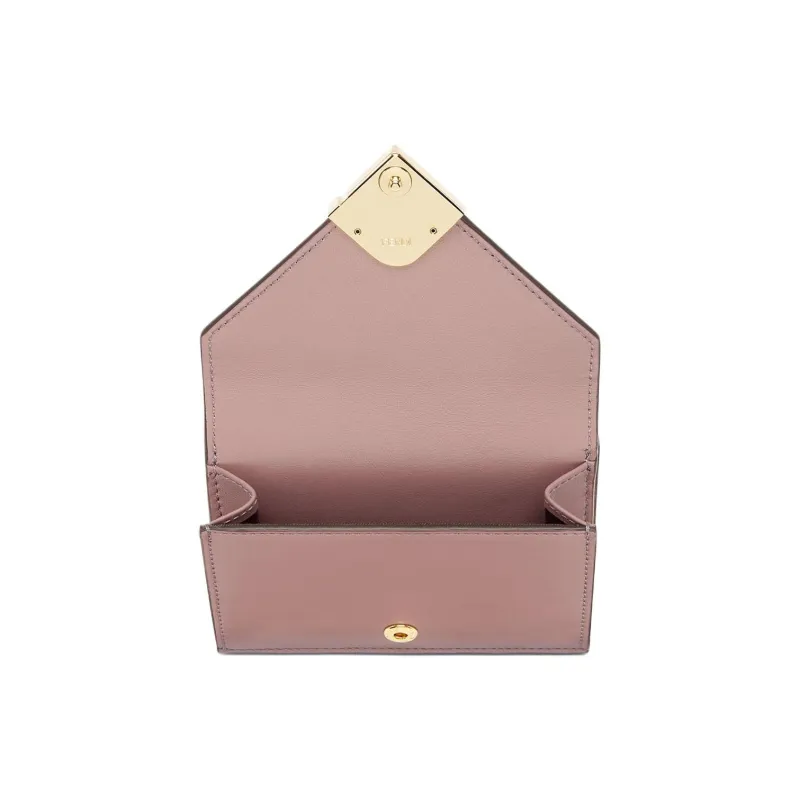 FENDI FF Diamonds Series Calfskin Wallet Medium Size Women's Pink-1