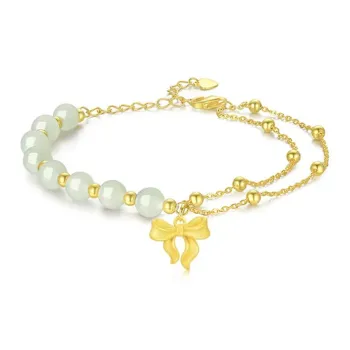 FUSSEM Hetian Jade Bracelets Pale Greenish White Jade Women's