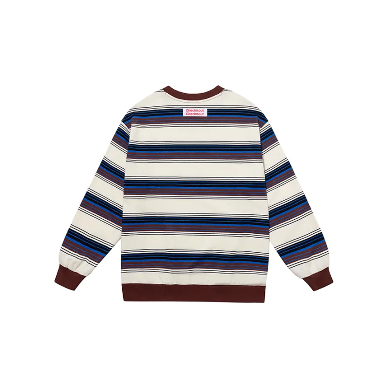 Checkitout Sweatshirt Unisex Pine-Ecru/Brown/Blue-1