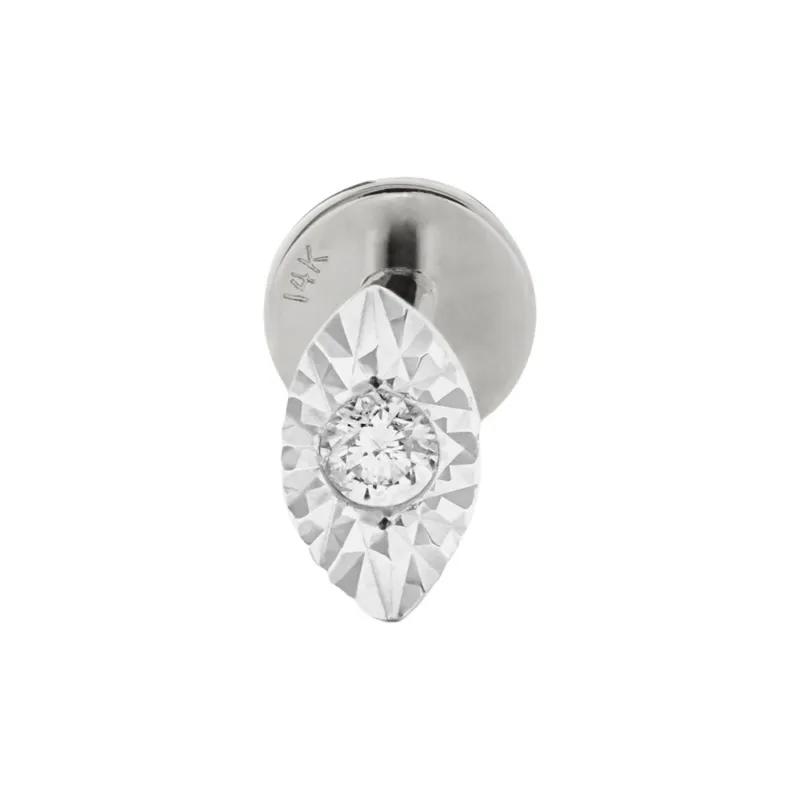 Monica Vinader 14kt White Gold Diamond Single Earring-0