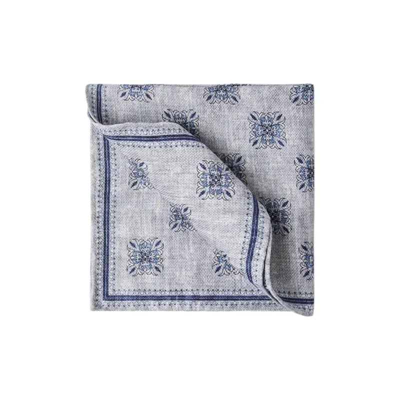 Brunello Cucinelli Graphic print Finished edge Pocket Square-0
