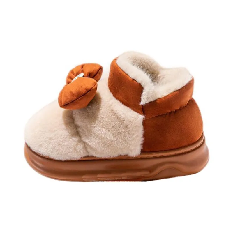 NAIHUO Padded Shoes Women's Winter Warm Platform Indoor Home Slip-Resistant Postpartum Shoes Cotton Slippers-5