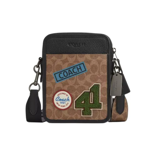 COACH Sullivan Coated Canvas Crossbody Bag Shoulder Bag Mini Men's Light Umber