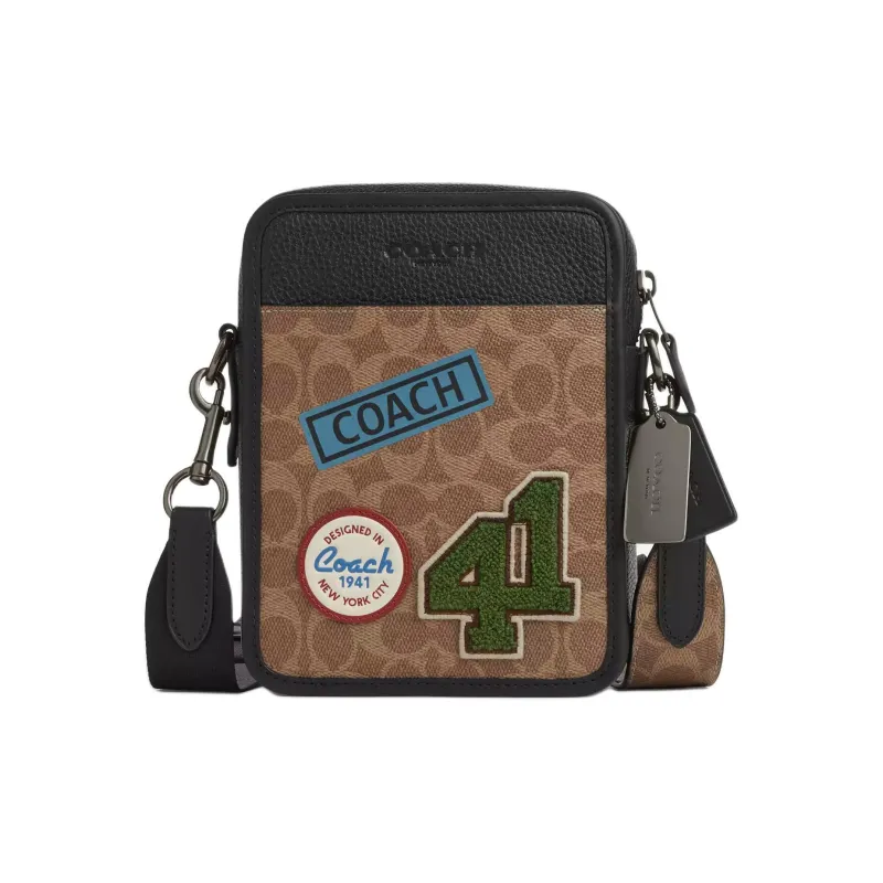 COACH Sullivan Coated Canvas Crossbody Bag, Shoulder Bag Mini Men's Light Umber-0