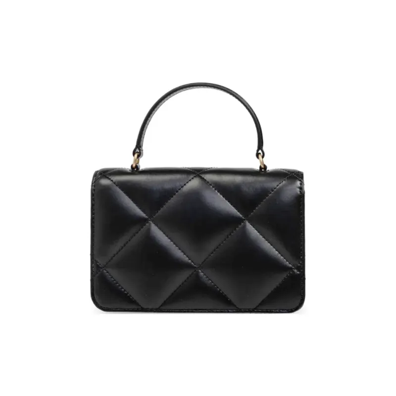 TORY BURCH Kira Diamond Quilt Mini Top Handle Chain Wallet Black-3