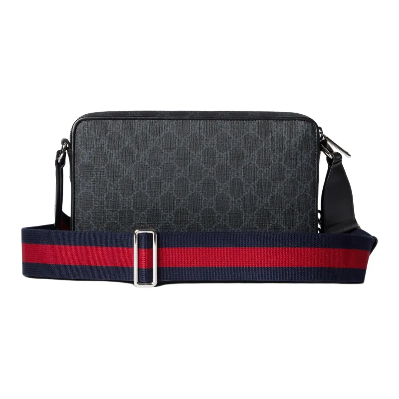 GUCCI GG Supreme Canvas Crossbody Bag Medium Size Men's Black-3