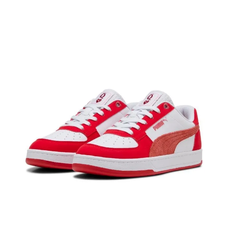 PUMA Caven 2.0 Slip Resistant Low Top Skateboard Shoes Women's White Red-2