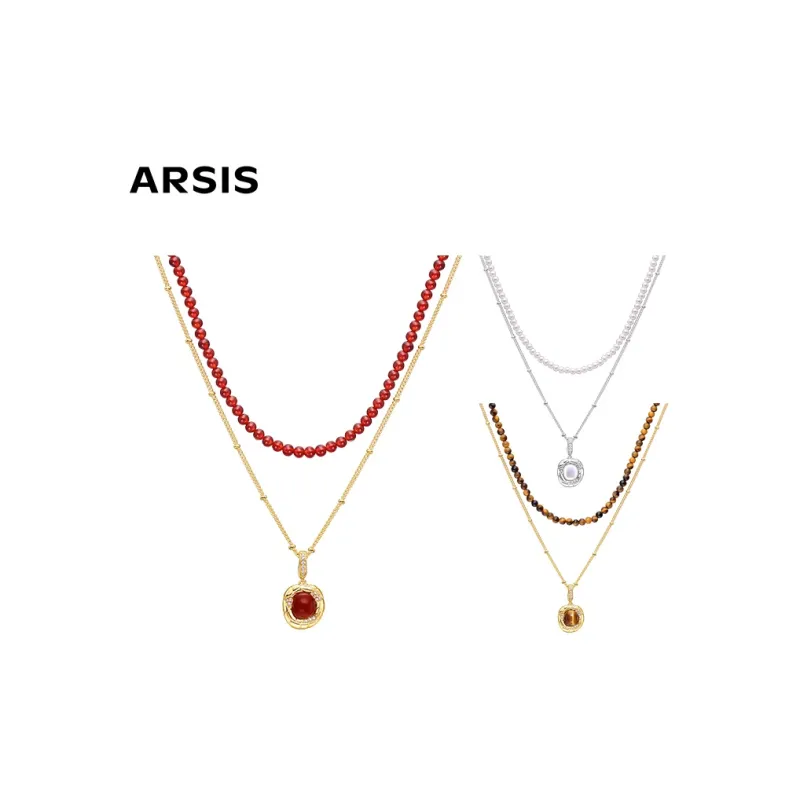 Arsis Copper Alloy Necklaces Unisex Gold Silver Two Tone-1