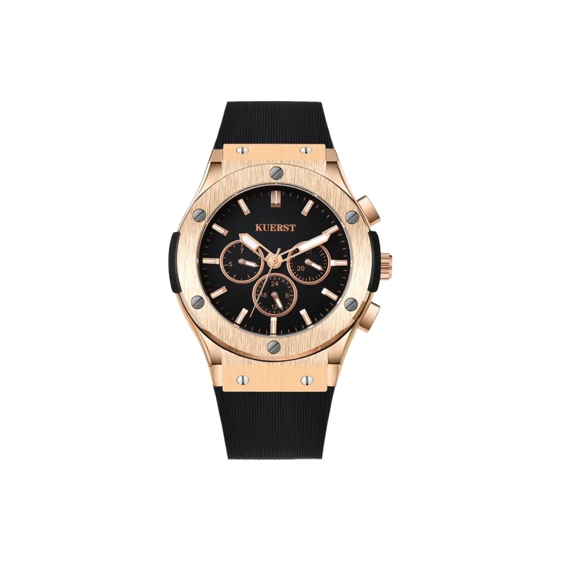 KUERST Automatic Mechanical Movement Rubber Strap Watch Men's Watches Black Dial-21