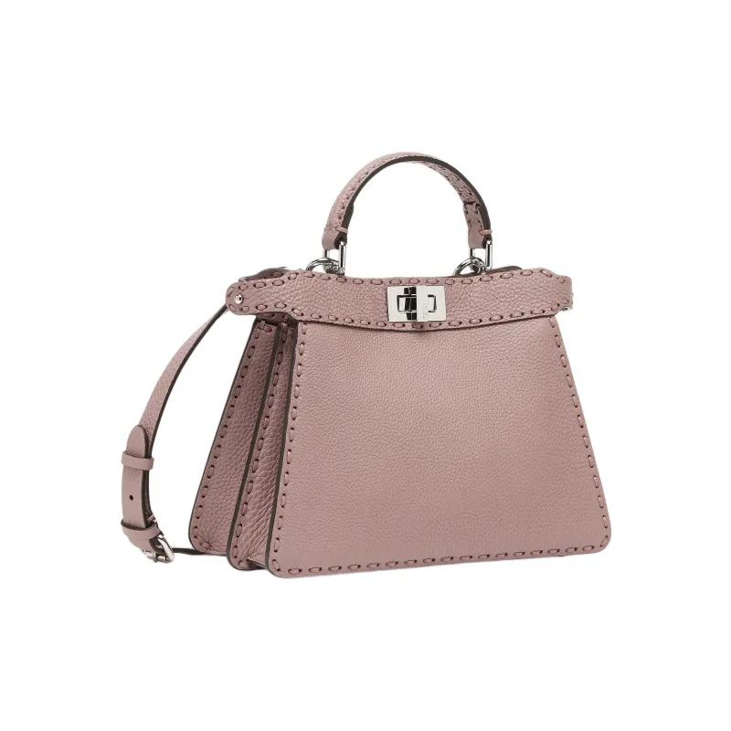 FENDI Peekaboo ISeeU Calfskin Shoulder Bag Crossbody Bag Handbag Small Size Women's Pink-1