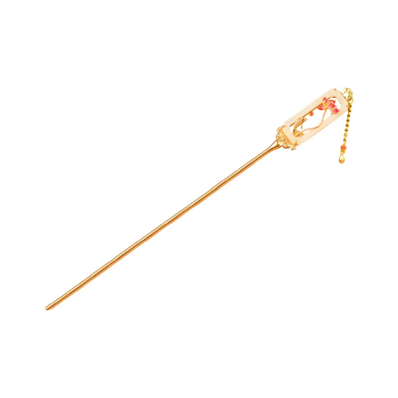 Jade Charm Yao Hairpins White Jade/Pale Greenish White Jade Women's-0