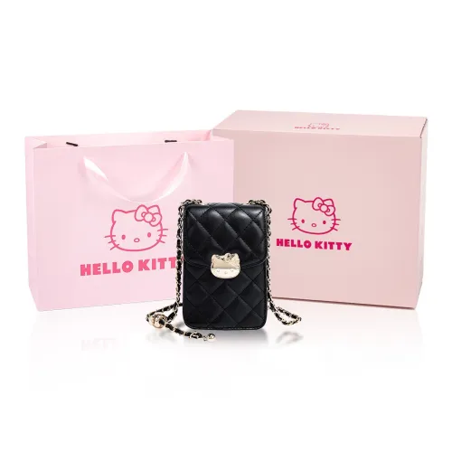 MESUCA Sanrio Hello Kitty Series PU Crossbody Bag With Cell Phone Pouch Women's Black/White