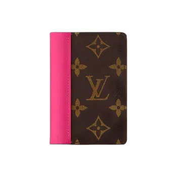 LOUIS VUITTON Coated Canvas Card Holder Men's Pink & Brown