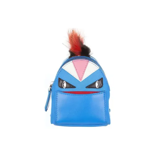 FENDI Nylon Fabric Accessory Backpack Women's Blue