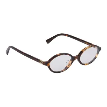MIU MIU Oval Sunglasses Men's Tortoiseshell