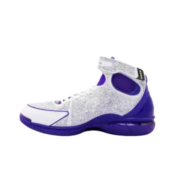 Nike Air Zoom Huarache 2K4 KB Cushioned Slip Resistant Mid Top Vintage Basketball Shoes Unisex White Purple