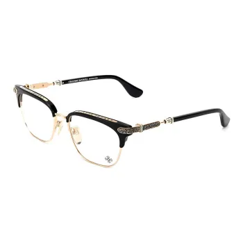 Chrome Hearts Plate And Metal Square Eyeglass Frames Unisex Black