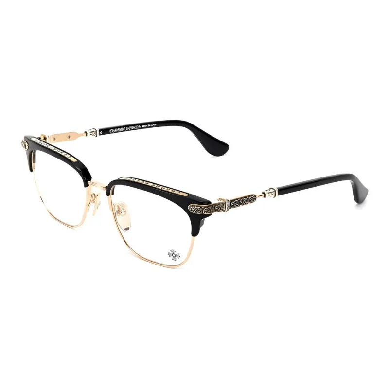 Chrome Hearts Plate And Metal Square Eyeglass Frames Unisex Black-0