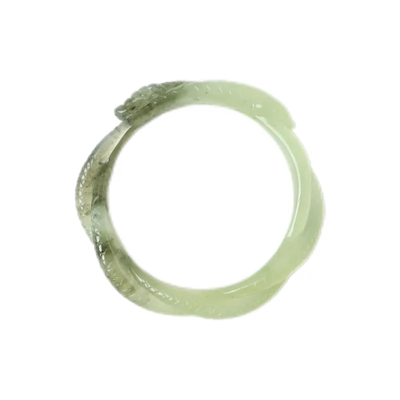 South Asia Natural Serpentine Jade Bangles Unisex-2