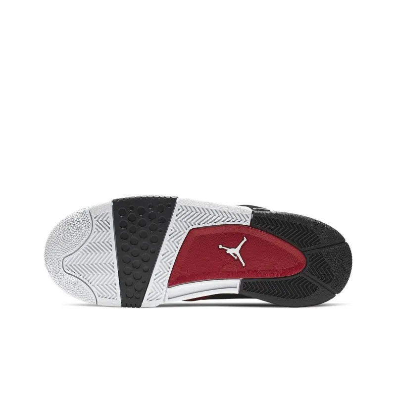 Jordan Big Fund Anti-Slip Wear-Resistant Mid-Top Vintage Basketball Shoes Unisex White Black Red-3