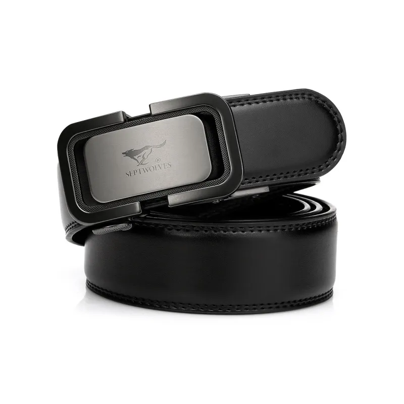 SEPTWOLVES Genuine Leather Automatic Buckle Belt Men's Width 3.5CM-4