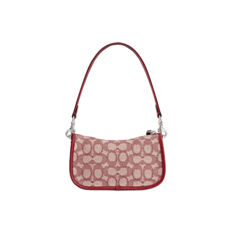 COACH Swinger Jacquard Handbag Trumpets Women's Rubies Ivory-2