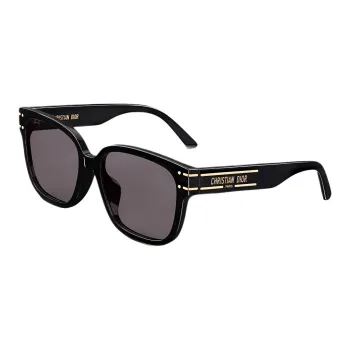 DIOR Plate Frame Square Sunglasses Unisex Black