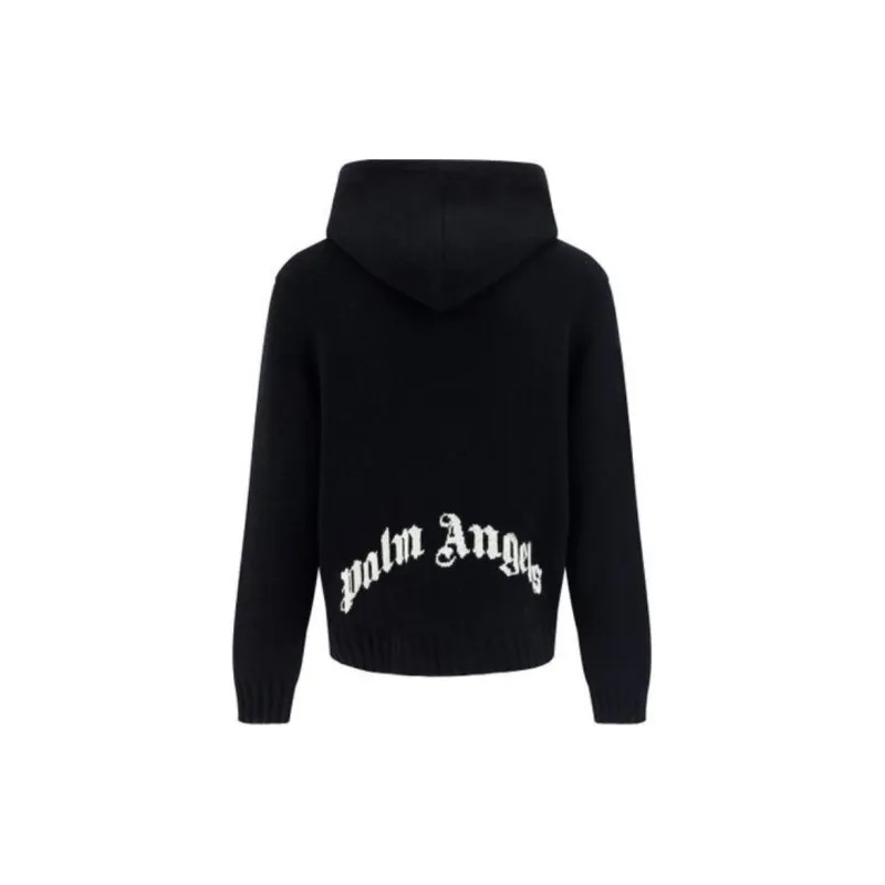 PALM ANGELS Logo intarsia Zip Hoodie-1
