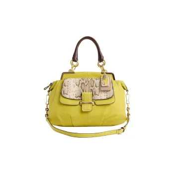 COACH MadisonLilly Leather Shoulder Bag Crossbody Bag Handbag Large Size Women's Kiwi Color