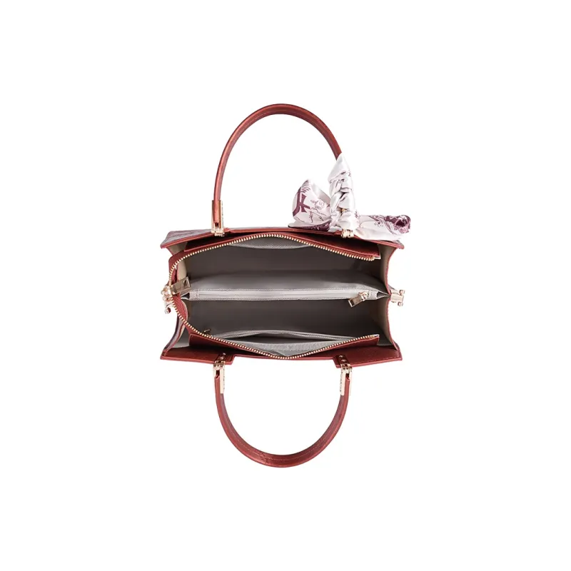 Vigno Synthetic Leather Handbag One Shoulder Crossbody Regular Women's Red-5
