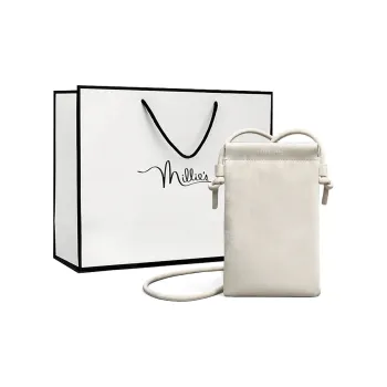 MILLIE'S Cow Leather With Synthetic Leather Underarm Cell Phone Pouch Mini Women's Ecru/Silver