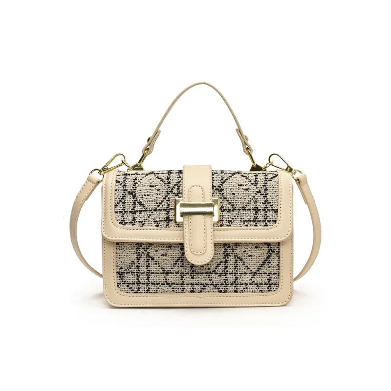 Yalu PU Shoulder Bag, Handbag Regular Women's Black/White-7