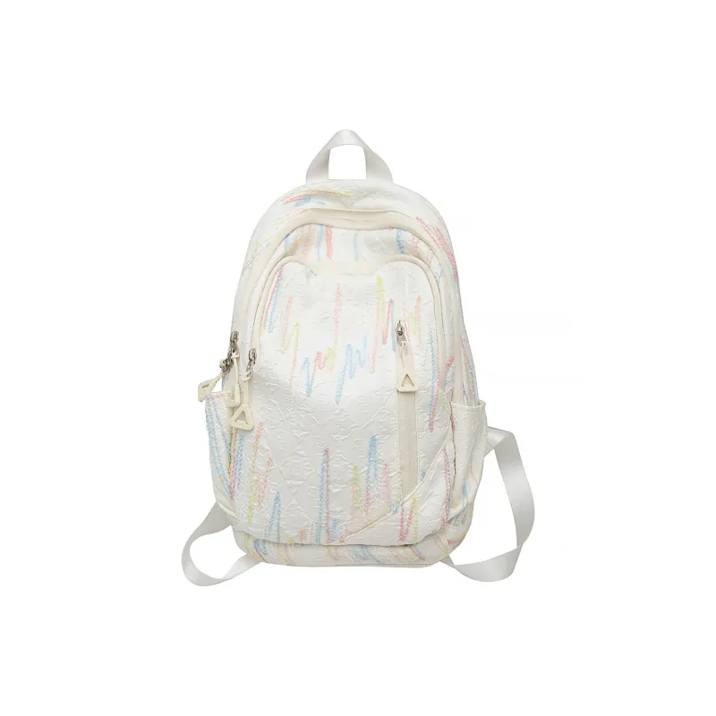 BAODIDAISHU Nylon Backpack Regular Women's White Black Blue Pink-4