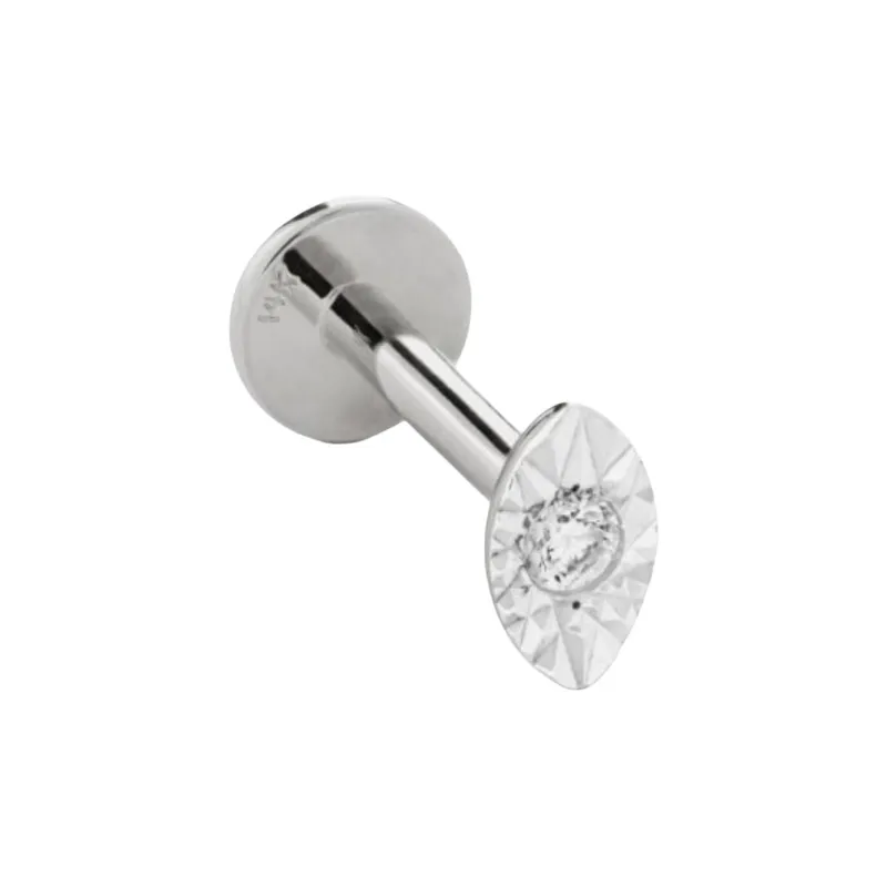 Monica Vinader 14kt White Gold Diamond Single Earring-1