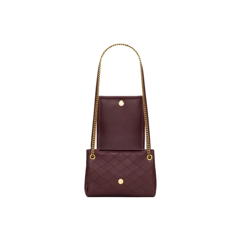 SAINT LAURENT Lambskin Crossbody Bag Mini Women's Mulled Wine Color-4