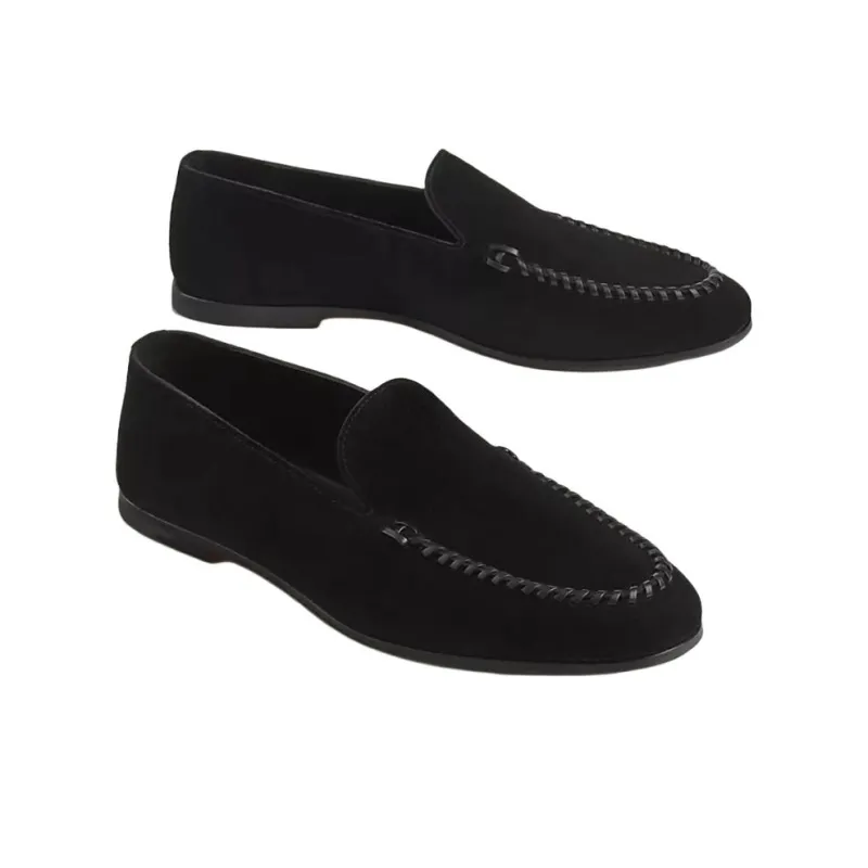 HERMES Loafers Men Black-2