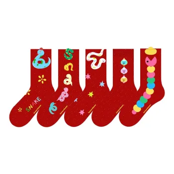 COTTON CHEESE Mid Calf Socks Unisex 5 Pack