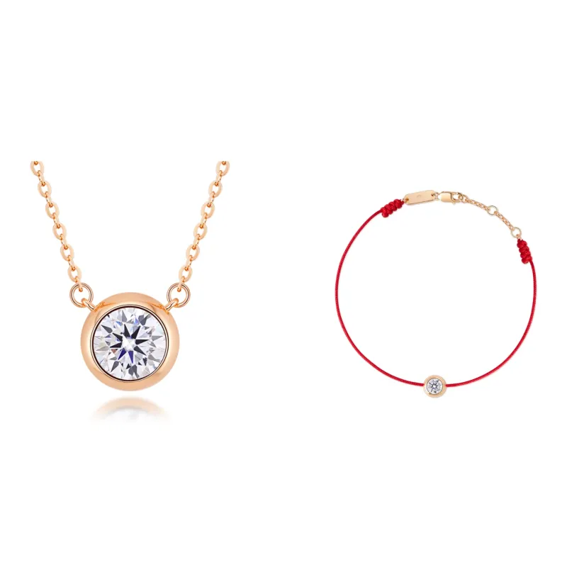 HENGMEINA 925 Silver Mohsunnite Necklaces Unisex-2