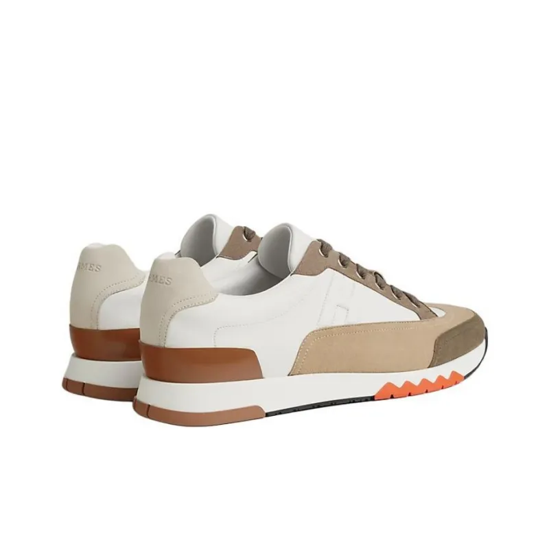 HERMES Trail Low Top Casual Shoes 3cm Men's Beige-2